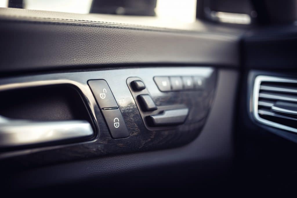 modern window and door controls of modern car